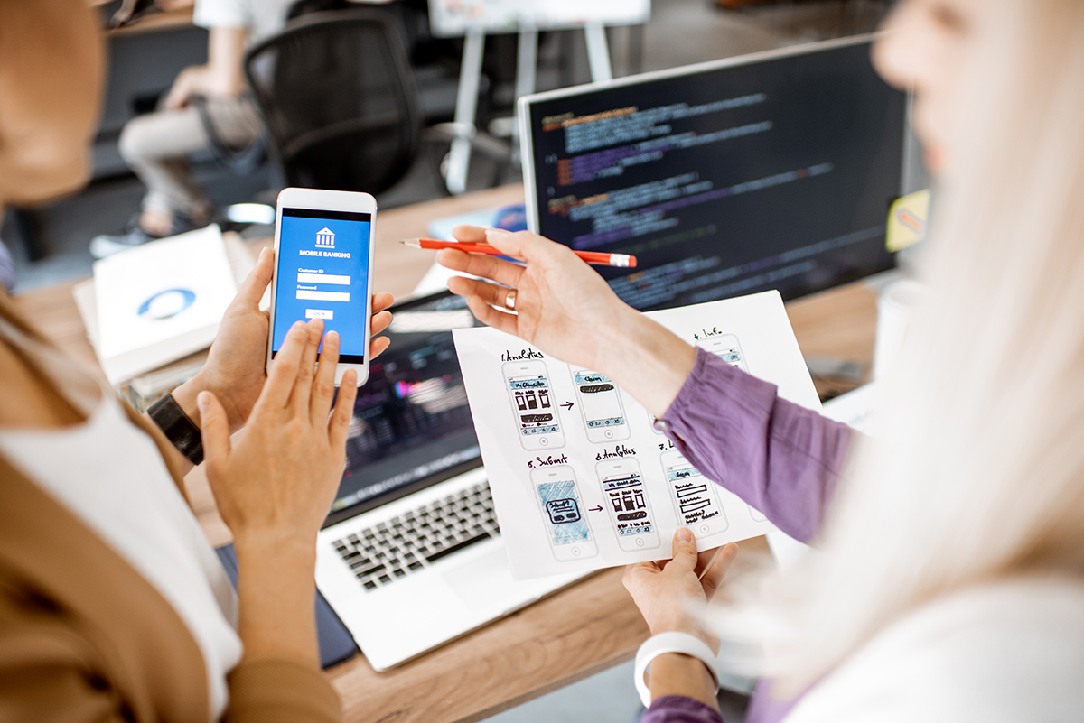 Mobile application development lifecycle illustration