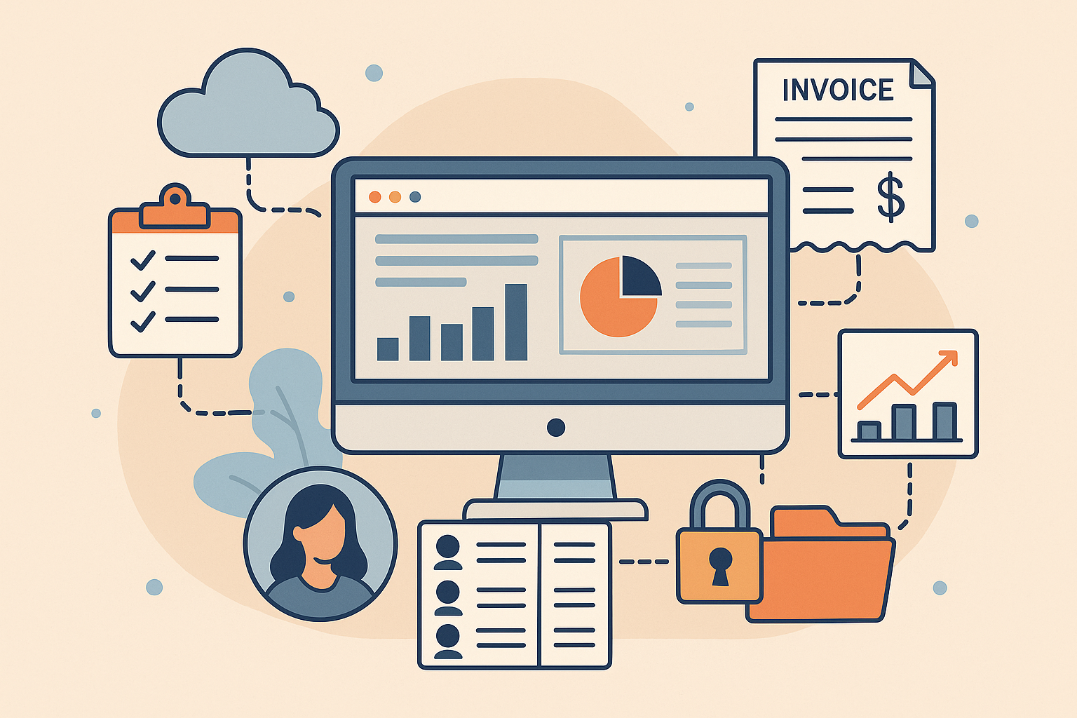 Enterprise platform dashboard illustration
